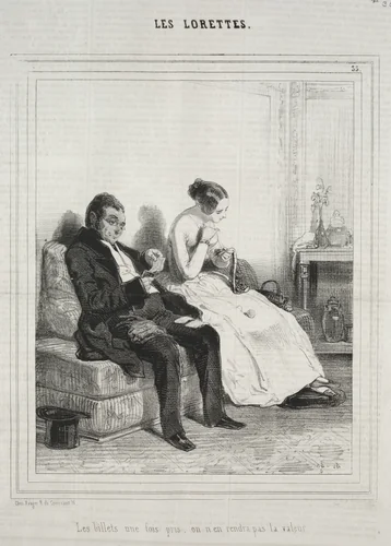 Les Lorettes by Paul Gavarni, print, 1842