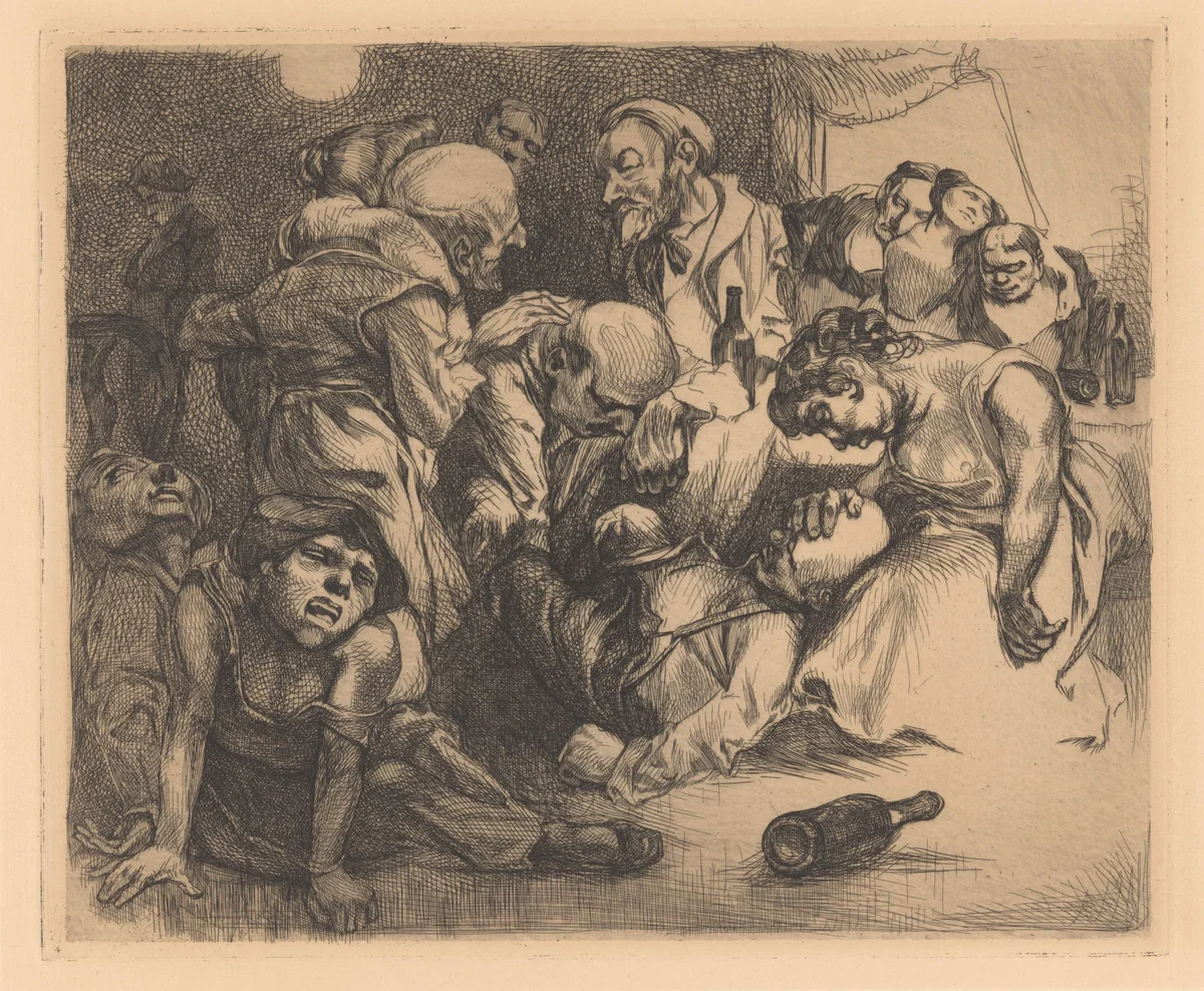 Drinkgelag by Johannes Josephus Aarts, print, 1881-1934