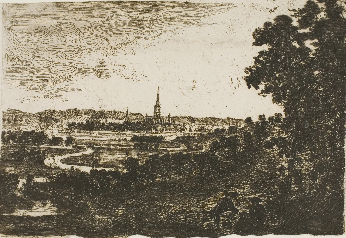 Salisbury from Wilton Park by John Clerk, print, 1748-1812