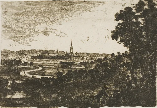 Salisbury from Wilton Park by John Clerk, print, 1748-1812