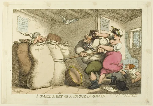 I Smell a Rat or a Rogue in Grain by Thomas Rowlandson, print, 1807