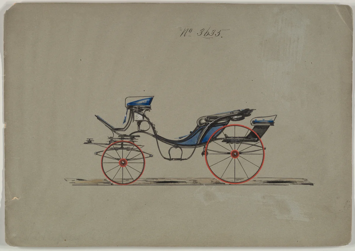 Design for Cabriolet or Victoria, no. 3635 by Brewster & Co., drawing, 1880