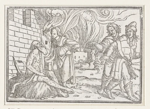 Job op de mesthoop by Hans Holbein, print, 1538