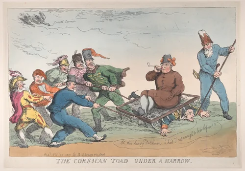 A Corsican Toad Under a Harrow by Thomas Rowlandson, print, 1813