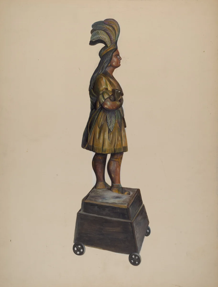 Cigar Store Indian by American 20th Century, index of american design, 1937
