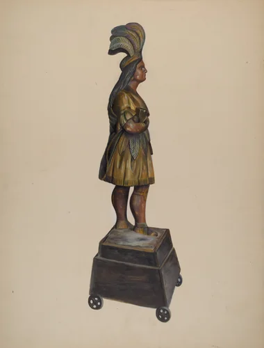 Cigar Store Indian by American 20th Century, index of american design, 1937