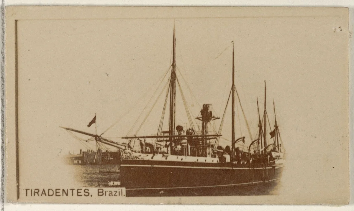 Tiradentes, Brazil, from the Famous Ships series (N50) for Virginia Brights Cigarettes by Allen & Ginter, photograph, 1895