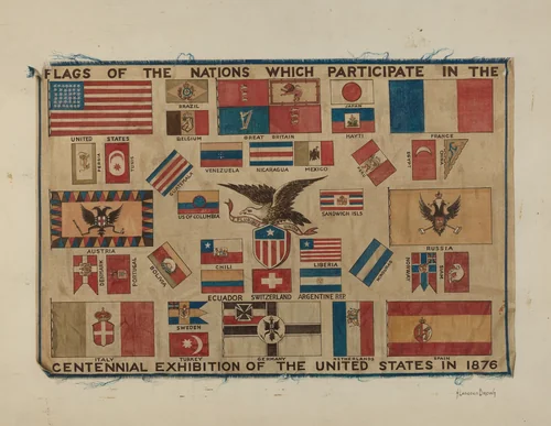 Centennial Textile - Flag by H. Langden Brown, index of american design, 1935-1942