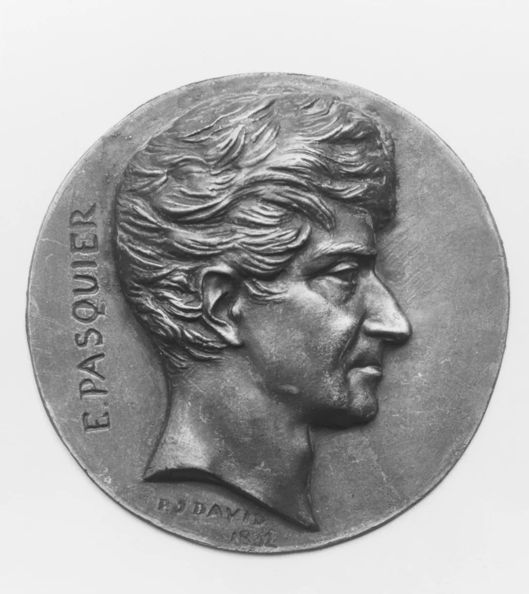 Êtienne Denis, Duc de Pasquier (1767–1862), French statesman by Pierre-Jean David d'Angers, metalwork, 1832