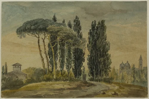 Villa Negroni, Rome by John Robert Cozens, painting, 1790-1810