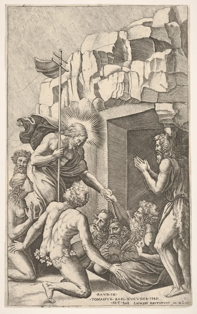 Christ in Limbo, after Raphael by Nicolas Beatrizet, print, 1541