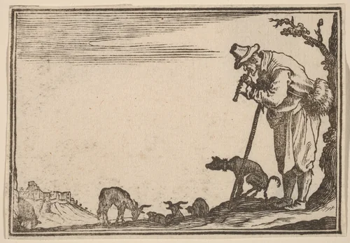 Shepherd Playing Flute by Edouard Eckman
Jacques Callot, print, 1621