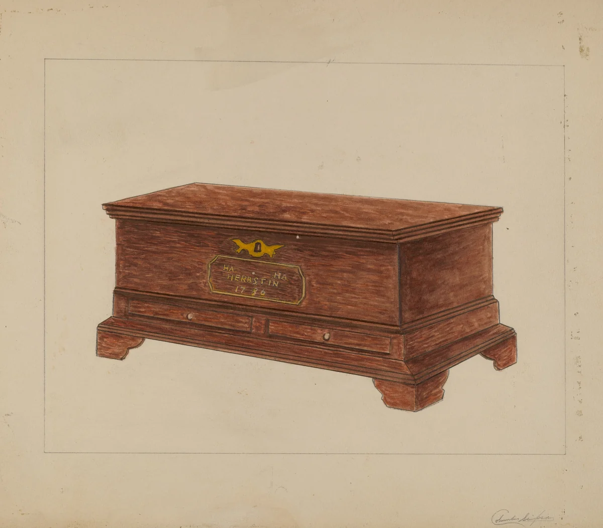 Chest by Columbus Simpson, index of american design, 1935-1942