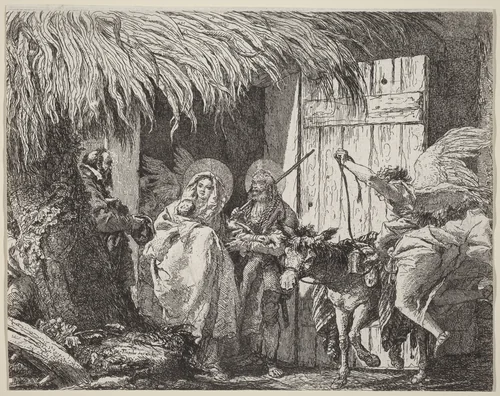 Joseph and Mary Prepare to Leave by Giovanni Domenico Tiepolo, print, 1753
