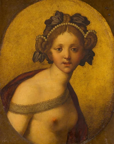 Female Figure (A Goddess?) by anonymous, painting, 1500