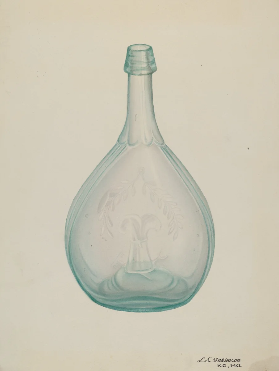 Bottle by Lorraine S. Makimson, index of american design, 1940