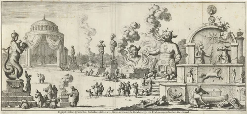 Egyptische, Syrische, Babylonische en Samaritaanse goden door de Hebreeën en Joden aanbeden by Jan Luyken, print, 1682