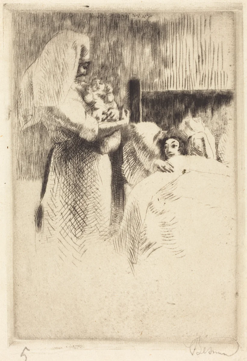 Birth Announcement for Anne-Élisabeth Besnard (Carte de naissance d'Anne-Élisabeth Besnard) by Albert Besnard, print, 1922