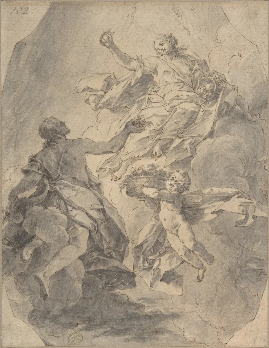 Allegory of Abundance by anonymous, drawing, 1600-1699
