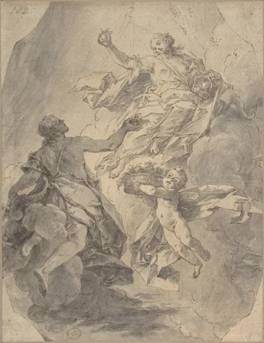 Allegory of Abundance by anonymous, drawing, 1600-1699