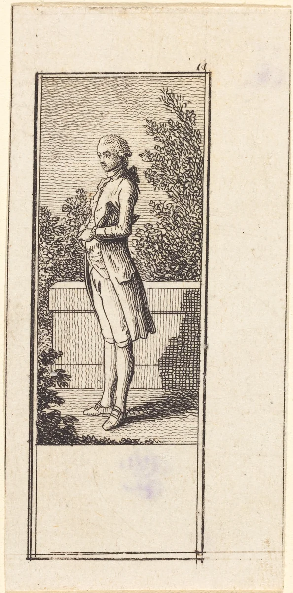 Young Man with Hat under Arm by Daniel Nikolaus Chodowiecki, print, 1784