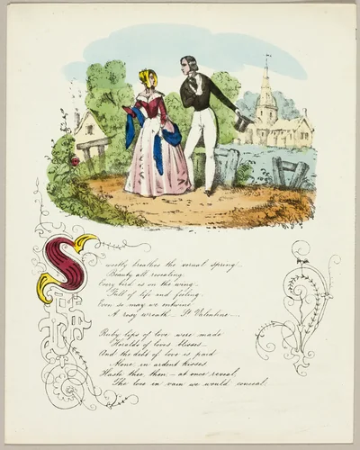 Sweetly Breaths the Vernal Spring (valentine) by Unknown Artist, other, 1837-1847