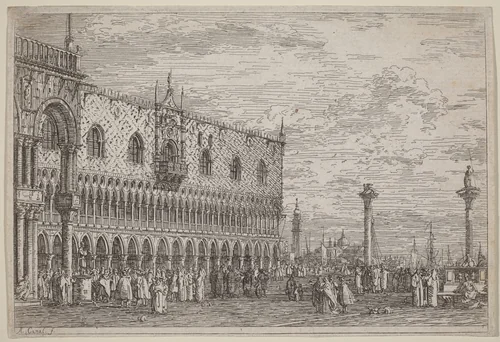 La Piera del Bando. V. by Canaletto, print, 1735-1746