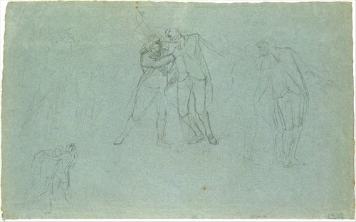 Study for "The Death of Major Peirson": Group of Dying French Officers by John Singleton Copley, artwork, 1782-1783