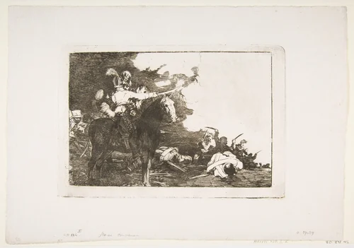 Plate 17 from 'The Disasters of War' (Los Desastres de la Guerra): 'They do not agree.' (No se convienen.) by Goya, print, 1805-1815