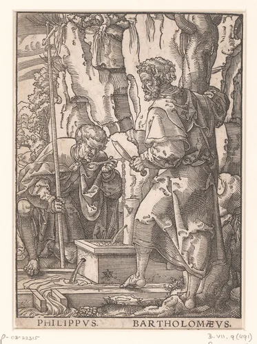 Apostelen Filippus en Bartolomeüs by anonymous, print, 1529