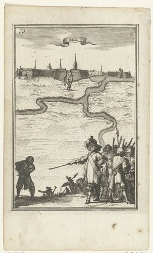 Illustratie voor 'Den Arbeid van Mars' van Allain Manesson Mallet by Romeyn de Hooghe, print, 1672