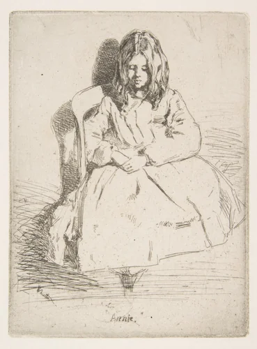 Annie Seated by James McNeill Whistler, print, 1858-1859