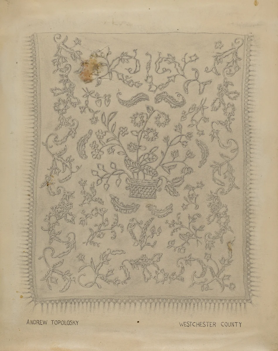 Bedspread by Andrew Topolosky, index of american design, 1937