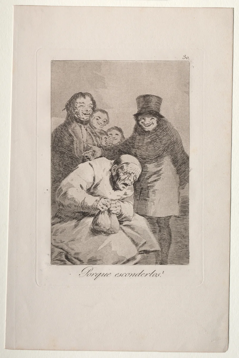 Why Hide Them?, Plate 30 by Francisco de Goya, print, 1799