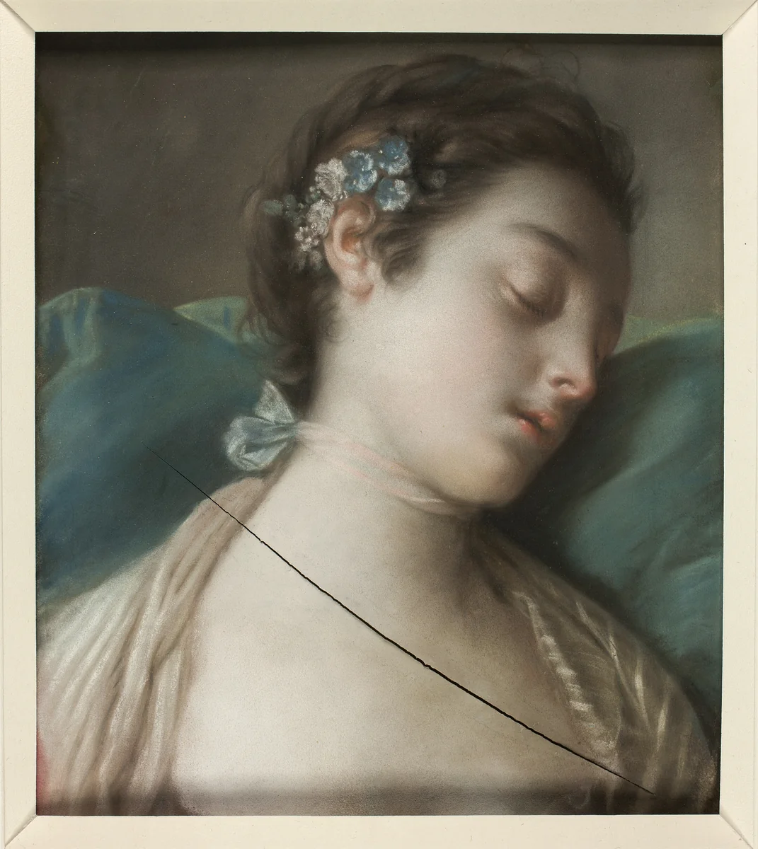 Sleeping Girl by Pietro Antonio Rotari, drawing, 1727-1762