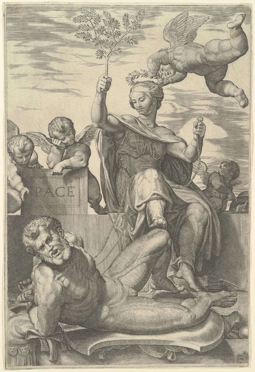 Allegory of Peace by Domenico Tibaldi, print, 1560-1569