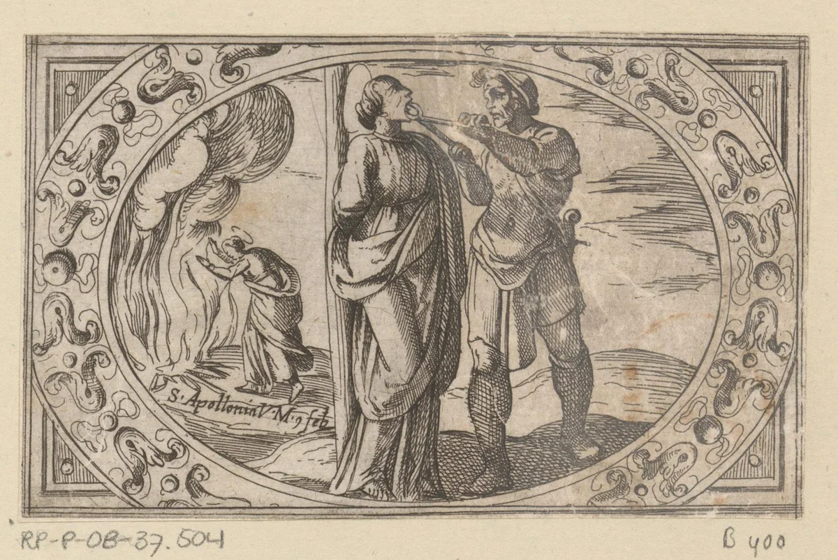H. Apollonia van Alexandrië by Antonio Tempesta, print, 1565-1630
