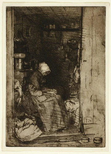 La Vieille aux Loques (The Old Woman with Rags) by James McNeill Whistler, print, 1858
