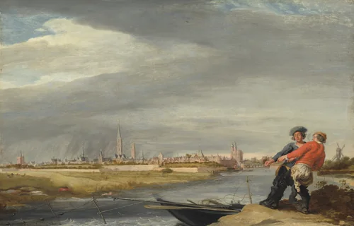Hauling the Net by Dirk Hardenstein, painting, 1663
