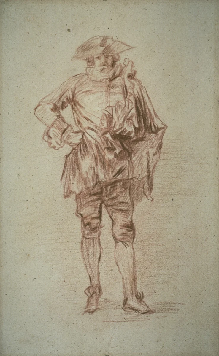 Standing Gentleman by Nicolas Lancret, drawing, 1710-1743