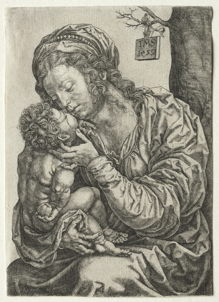 The Virgin Seated at the Foot of a Tree by Jan Gossaert, print, 1522