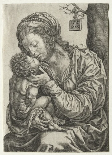The Virgin Seated at the Foot of a Tree by Jan Gossaert, print, 1522