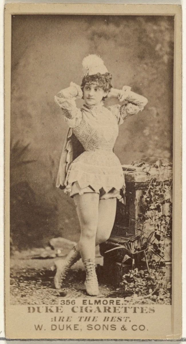 Card Number 356, Miss Elmore, from the Actors and Actresses series (N145-7) issued by Duke Sons & Co. to promote Duke Cigarettes by W. Duke, Sons & Co., photograph, 1880-1889