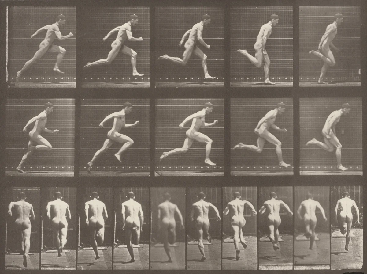 Plate Number 63. Running at full speed by Eadweard Muybridge, photograph, 1887