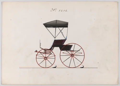 Design for Road Wagon or Buggy, no. 3212 by Brewster & Co., drawing, 1876