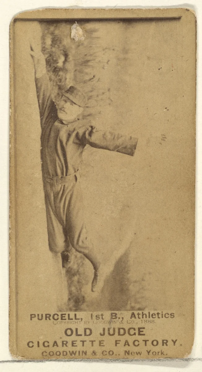Purcell, 1st Base, Philadelphia Athletics, from the Old Judge series (N172) for Old Judge Cigarettes by Goodwin & Company, photograph, 1888