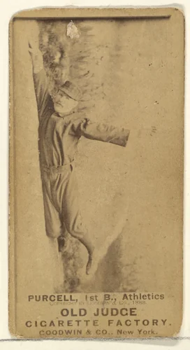 Purcell, 1st Base, Philadelphia Athletics, from the Old Judge series (N172) for Old Judge Cigarettes by Goodwin & Company, photograph, 1888
