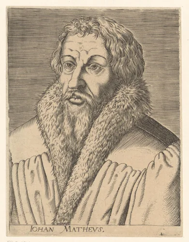 Portret van Johannes Mathesius by anonymous, print, 1563-1642