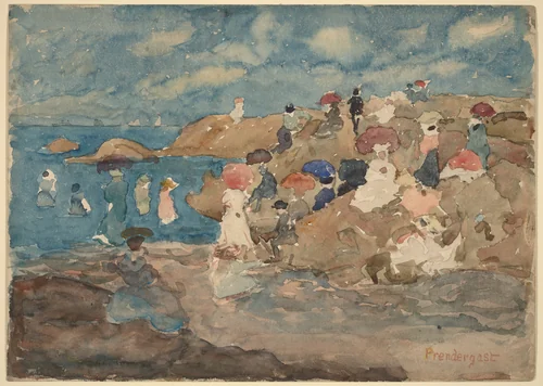 Revere Beach by Maurice Prendergast, drawing, 1896