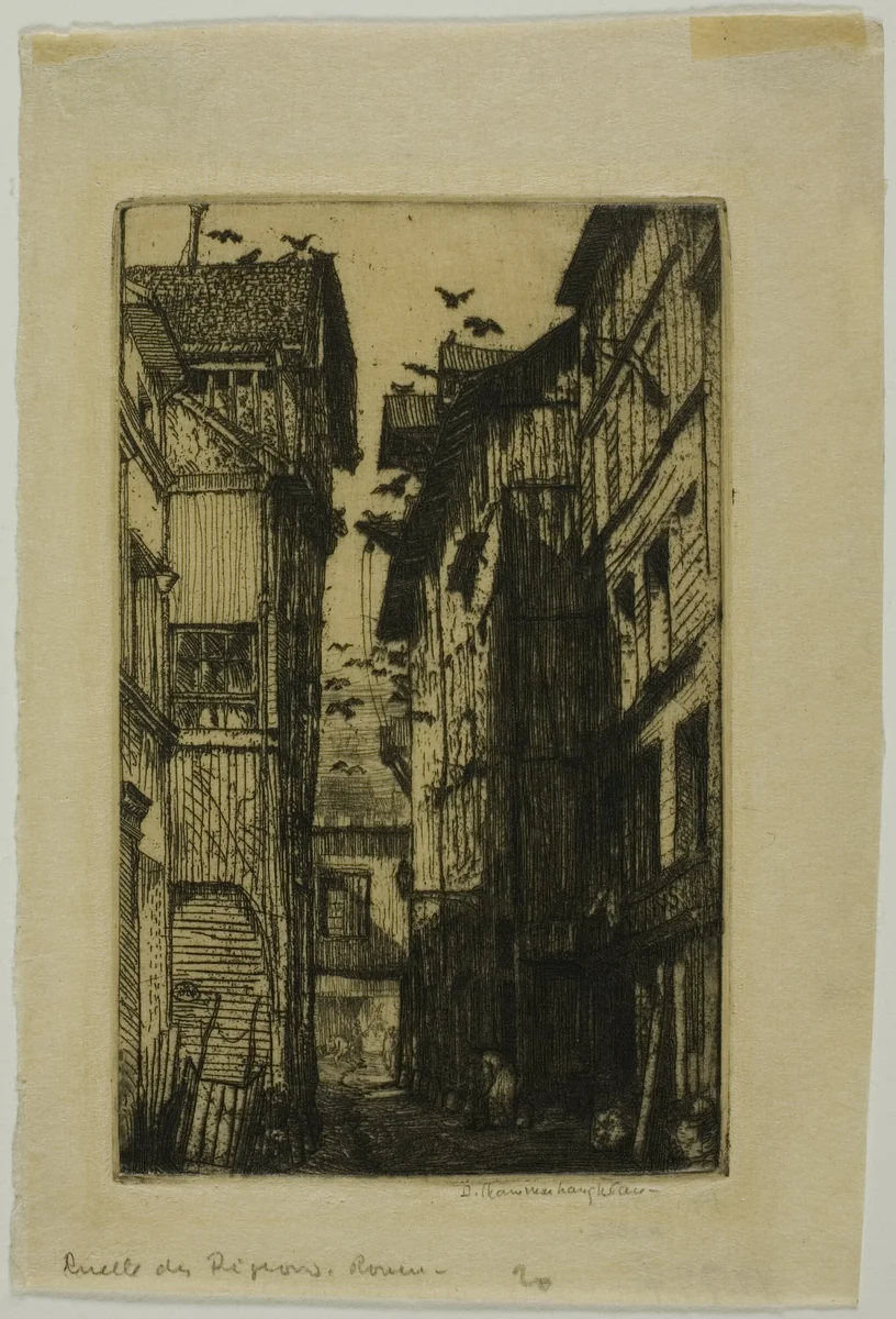 Ruelle des Pigeons, Rouen by Donald Shaw MacLaughlan, print, 1903